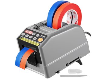 VEVOR Automatische plakbandafroller, 25 W, bandsnijmachine, bandbreedte 6-60 mm, bandlengte 5-999 mm, voor industrie, kantoor, huis, winkels