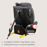 LIONELO Bastiaan One i-Size Car Seat 360° Rotatable - Group 0/1/2/3 0-12 years (40-150cm) - RWF & FWF - ISOFIX + Top Tether - 4 Reclining positions - 13-position Headrest - Growing Child seat - Grey