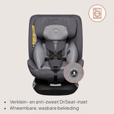 LIONELO Bastiaan One i-Size Car Seat 360° Rotatable - Group 0/1/2/3 0-12 years (40-150cm) - RWF & FWF - ISOFIX + Top Tether - 4 Reclining positions - 13-position Headrest - Growing Child seat - Grey