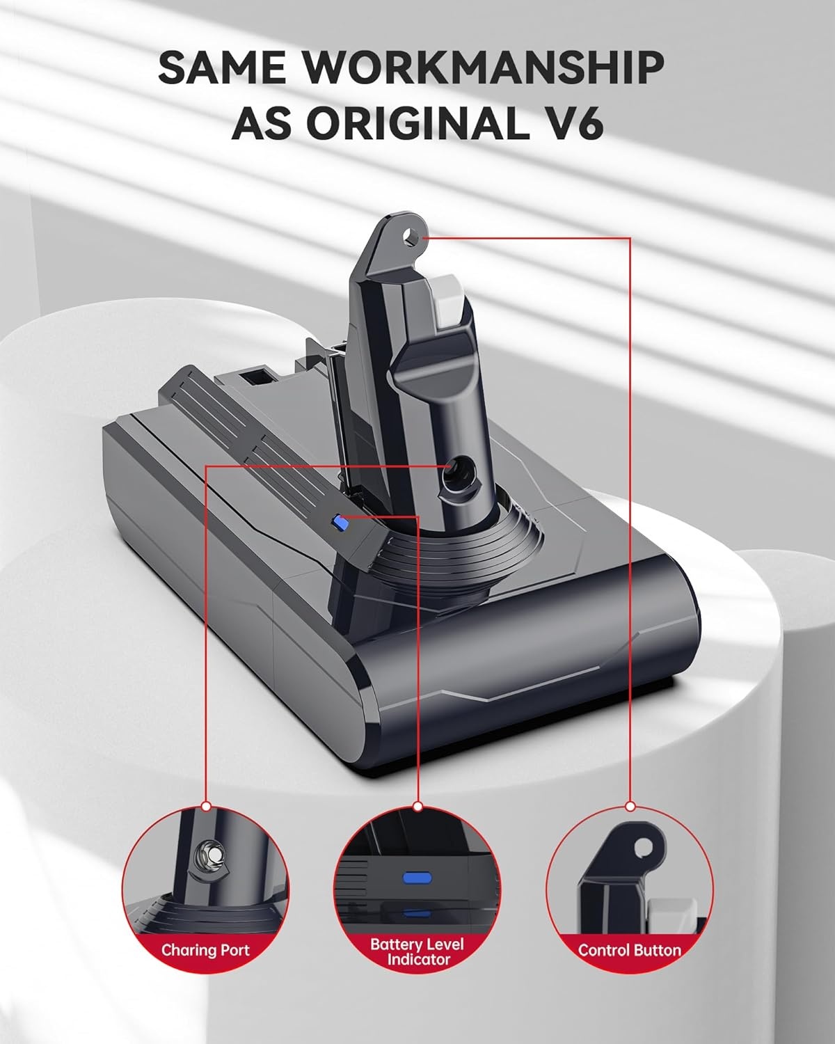 Morpilot 6500 mAh batterij voor Dyson V6 DC62 DC59 DC61 DC58 DC72 DC74 handstofzuiger, accu voor Dyson SV03 SV09 SV05 SV06 SV07 met 2 filters