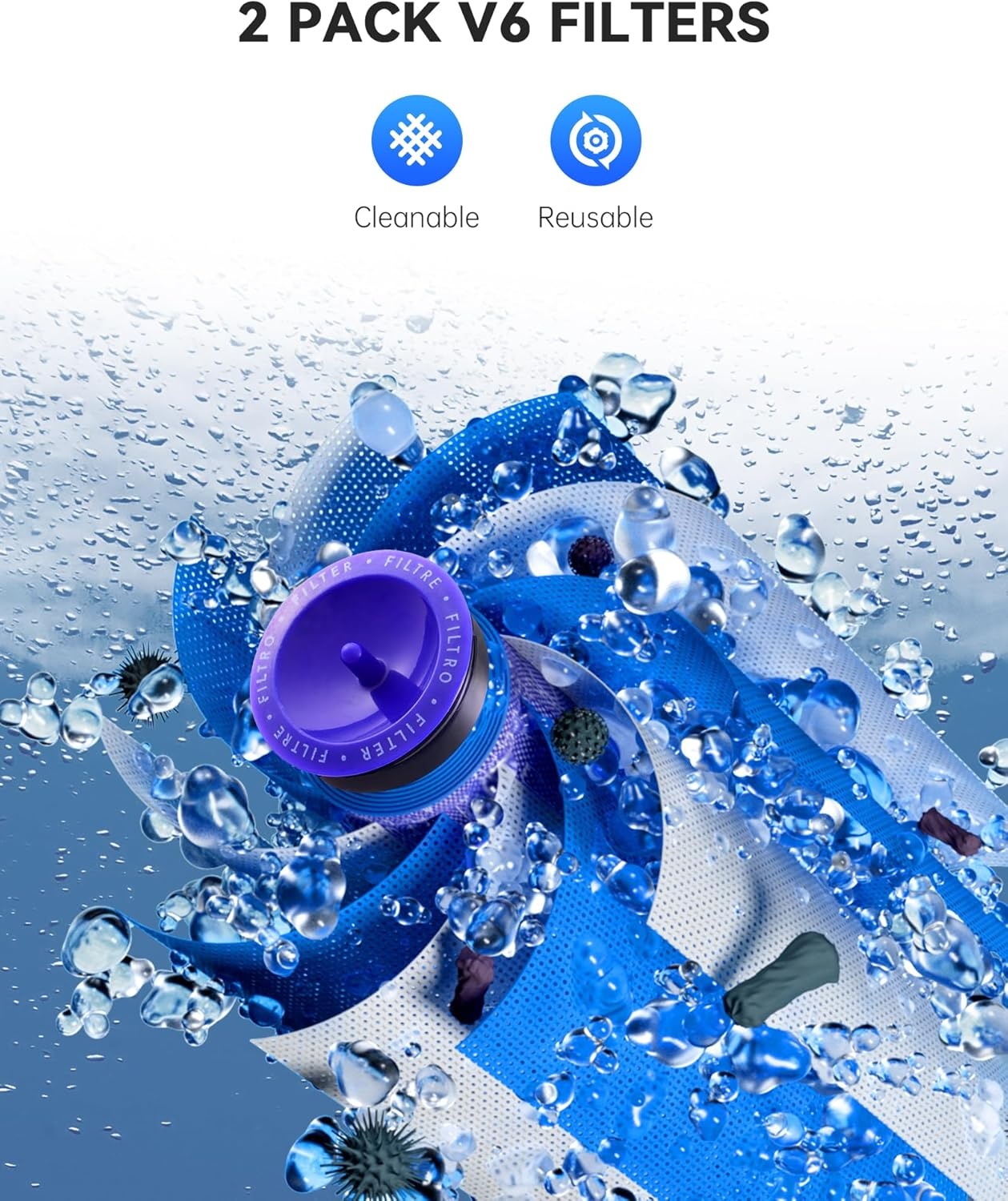 Morpilot 6500 mAh batterij voor Dyson V6 DC62 DC59 DC61 DC58 DC72 DC74 handstofzuiger, accu voor Dyson SV03 SV09 SV05 SV06 SV07 met 2 filters