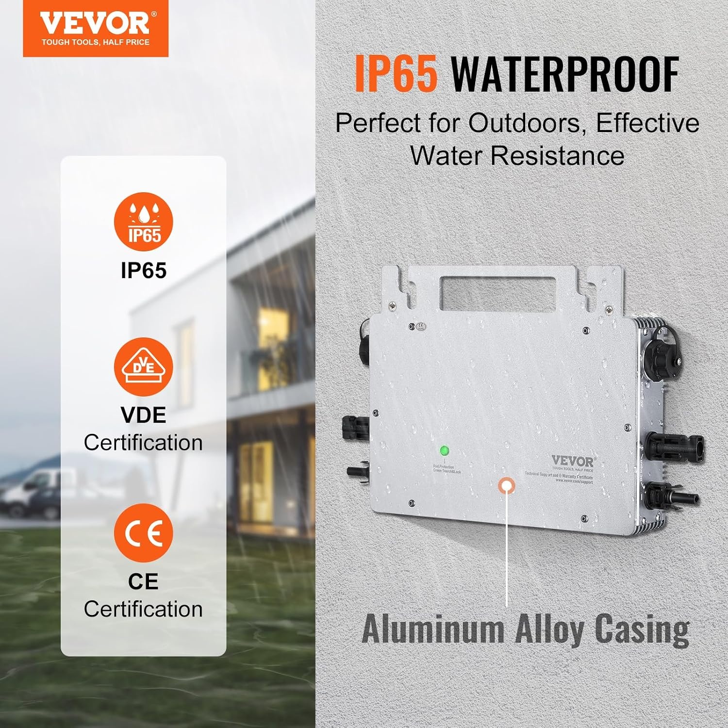 VEVOR Micro-omvormer voor Zonnepanelen - 800W - IP65 Waterdicht - Wit