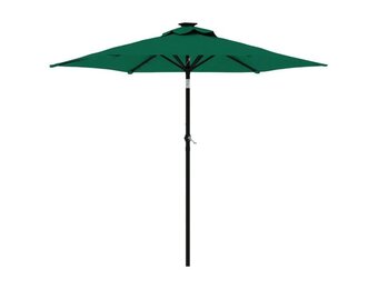 vidaXL Parasol met stalen paal 225x225x212 cm groen