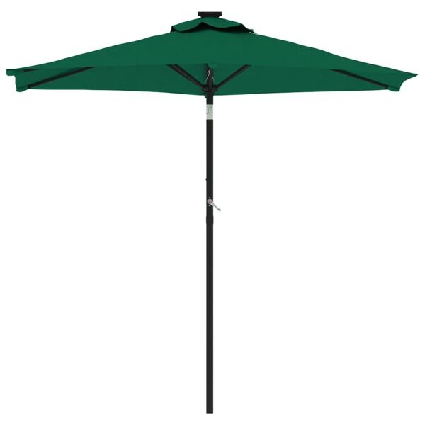 vidaXL Parasol met stalen paal 225x225x212 cm groen