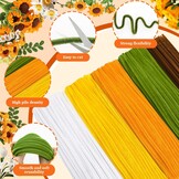 Pijpenrager Bloemenset, Pijpenrager voor knutselwerkjes, Pijpenrager, met 450 Pijpenragers voor het maken van bloemen, 25 bloemdraadjes, 250 meeldraden, cadeaupapier,cadeaulint,lijmstiften etc