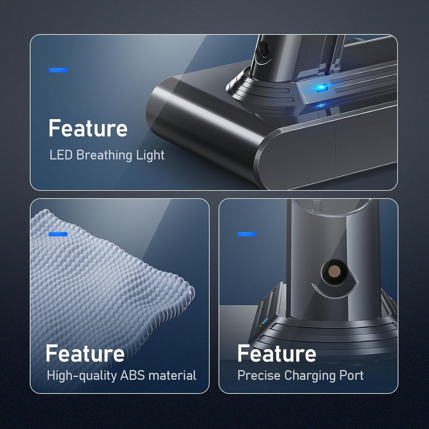 Keenstone Batterij voor Dyson V7 Motorhead Animal Trigger Pro Fluffy Matras Absolute Stofzuiger met 2 Filters, 4600mAh 21,6V - Maat V7