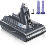 Keenstone Batterij voor Dyson V7 Motorhead Animal Trigger Pro Fluffy Matras Absolute Stofzuiger met 2 Filters, 4600mAh 21,6V - Maat V7