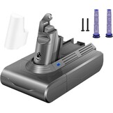 Keenstone Batterij voor Dyson V7 Motorhead Animal Trigger Pro Fluffy Matras Absolute Stofzuiger met 2 Filters, 4600mAh 21,6V - Maat V7
