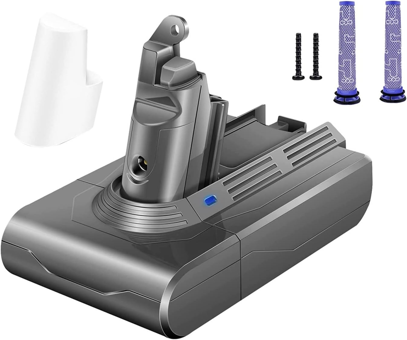 Keenstone Batterij voor Dyson V7 Motorhead Animal Trigger Pro Fluffy Matras Absolute Stofzuiger met 2 Filters, 4600mAh 21,6V - Maat V7