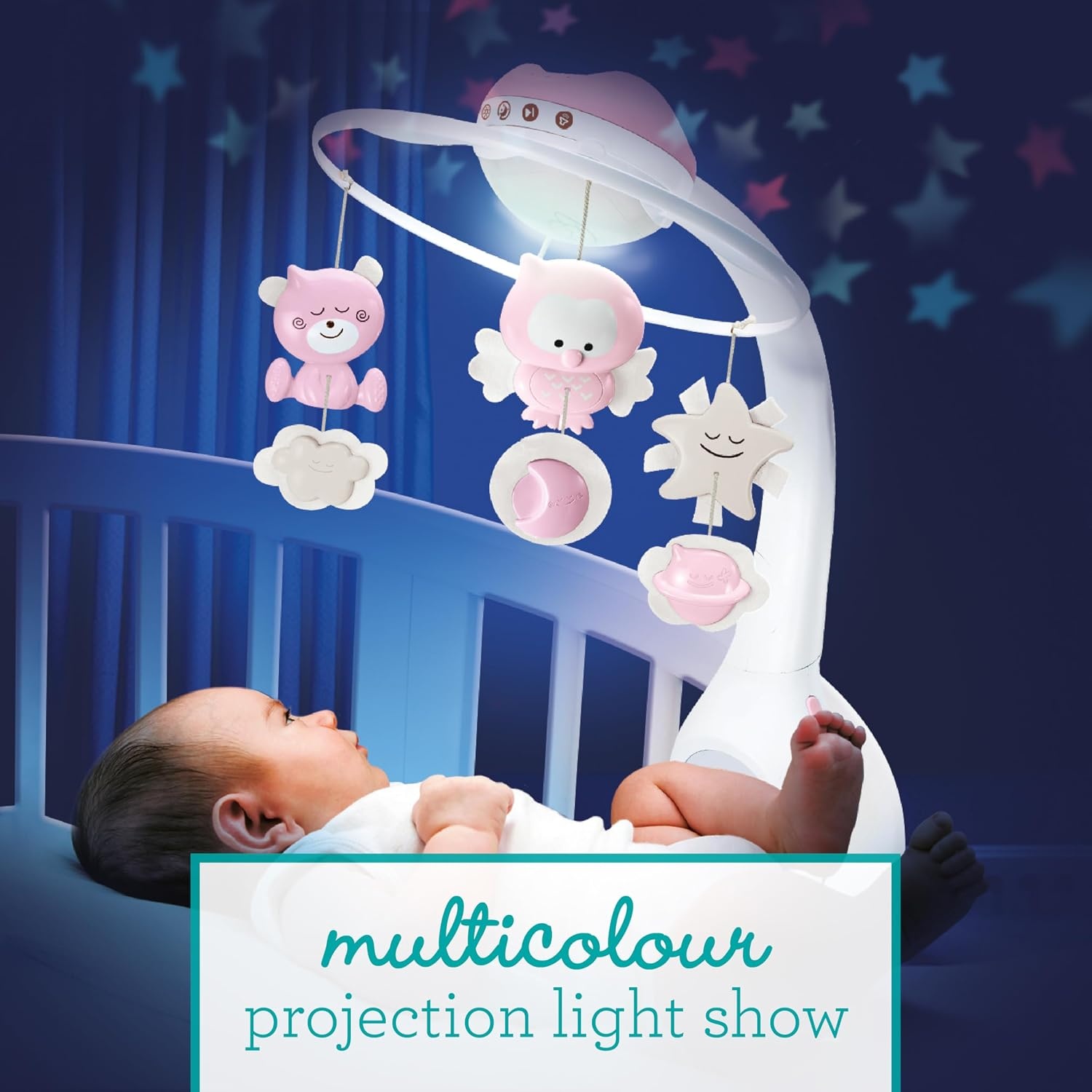 Infantino 3-in-1 Projector Muziekmobiel - Nachtlampje & Projector - Roze