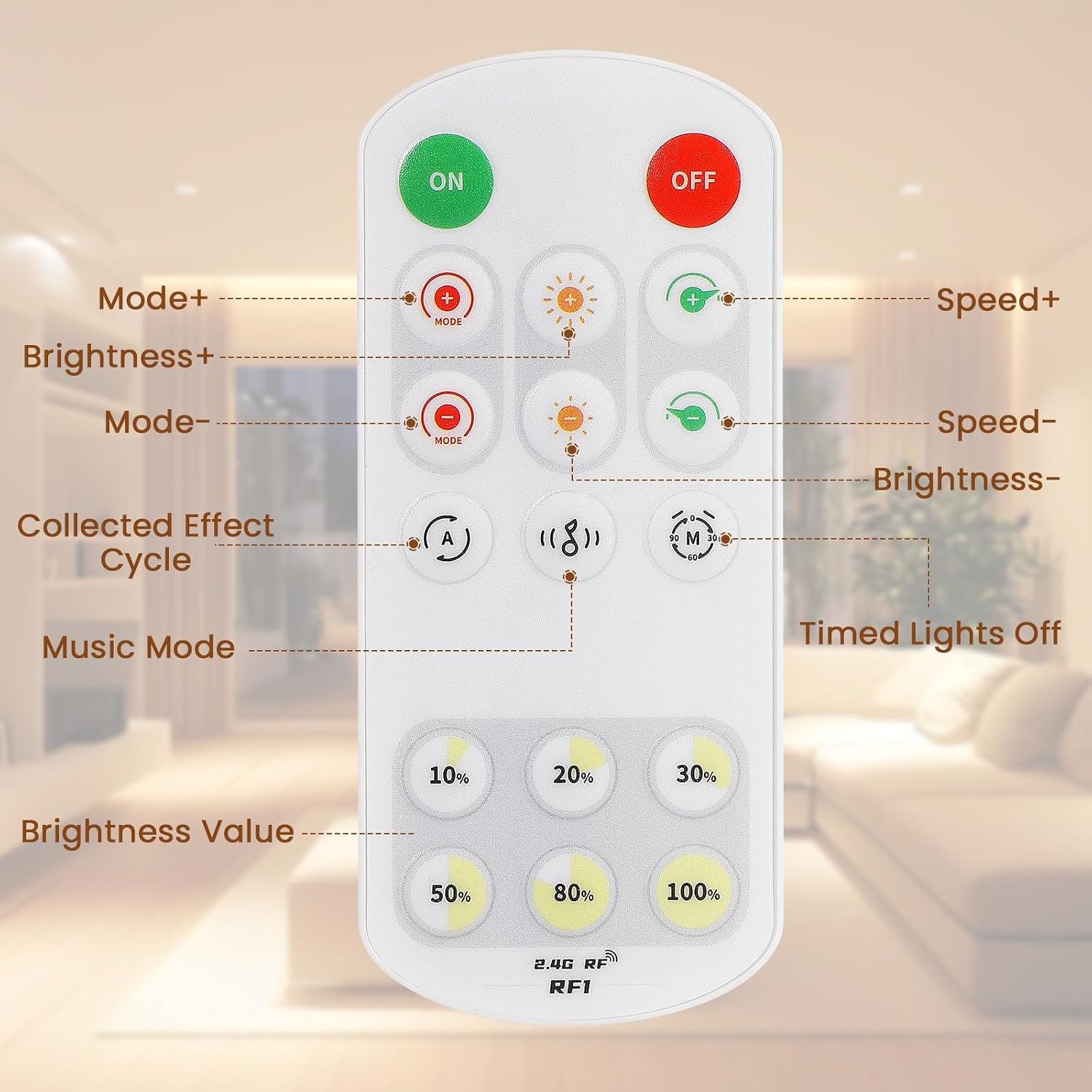 ACELUMO LED Strip 10 meter Warm Wit met Smart App en Afstandsbediening