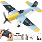 VEVOR RC vliegtuig, 2,4 GHZ 3-kanaals RC vliegtuig met 6-assige gyrostabilisator en 2 batterijen, klaar om te vliegen, BF-109 gevechtsvliegtuig, speelgoed voor volwassenen, kinderen, beginners,
