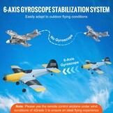 VEVOR RC vliegtuig, 2,4 GHZ 3-kanaals RC vliegtuig met 6-assige gyrostabilisator en 2 batterijen, klaar om te vliegen, BF-109 gevechtsvliegtuig, speelgoed voor volwassenen, kinderen, beginners,