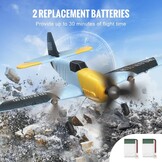 VEVOR RC vliegtuig, 2,4 GHZ 3-kanaals RC vliegtuig met 6-assige gyrostabilisator en 2 batterijen, klaar om te vliegen, BF-109 gevechtsvliegtuig, speelgoed voor volwassenen, kinderen, beginners,
