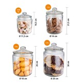 APS Storage Jar "Classic" - High-quality glass container for storage with a capacity of 0.9 liters - Your goods stay fresh thanks to the glass lid with seal, storage container - Maat 0,9 Liter