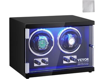 VEVOR Automatische Horloge-opwinder voor 2 Horloges - Zwart - 26,5 cm