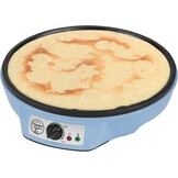 Bestron Crepe Maker voor crêpes met Ø 30cm, pannenkoekenmaker incl. deegverdeler & crêpeskeerder, met antiaanbaklaag & indicatielampje, 1000 Watt, Kleur: roze