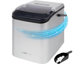 Clatronic IJsblokjesmachine ijsblokjes na 10 minuten zelfreinigend voor grote en kleine blokjes 12 kg/24 uur kleine ijsmaker van 1 5 liter watertank ijsblokjesmaker EWB 3785 zilver