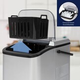 Clatronic IJsblokjesmachine ijsblokjes na 10 minuten zelfreinigend voor grote en kleine blokjes 12 kg/24 uur kleine ijsmaker van 1 5 liter watertank ijsblokjesmaker EWB 3785 zilver