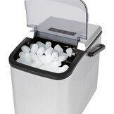 Clatronic IJsblokjesmachine ijsblokjes na 10 minuten zelfreinigend voor grote en kleine blokjes 12 kg/24 uur kleine ijsmaker van 1 5 liter watertank ijsblokjesmaker EWB 3785 zilver