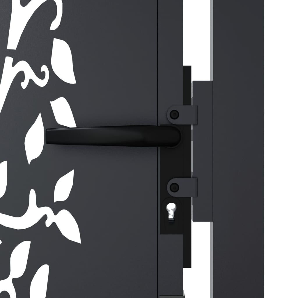 vidaXL Poort 105x155 cm met boomontwerp staal antracietkleurig