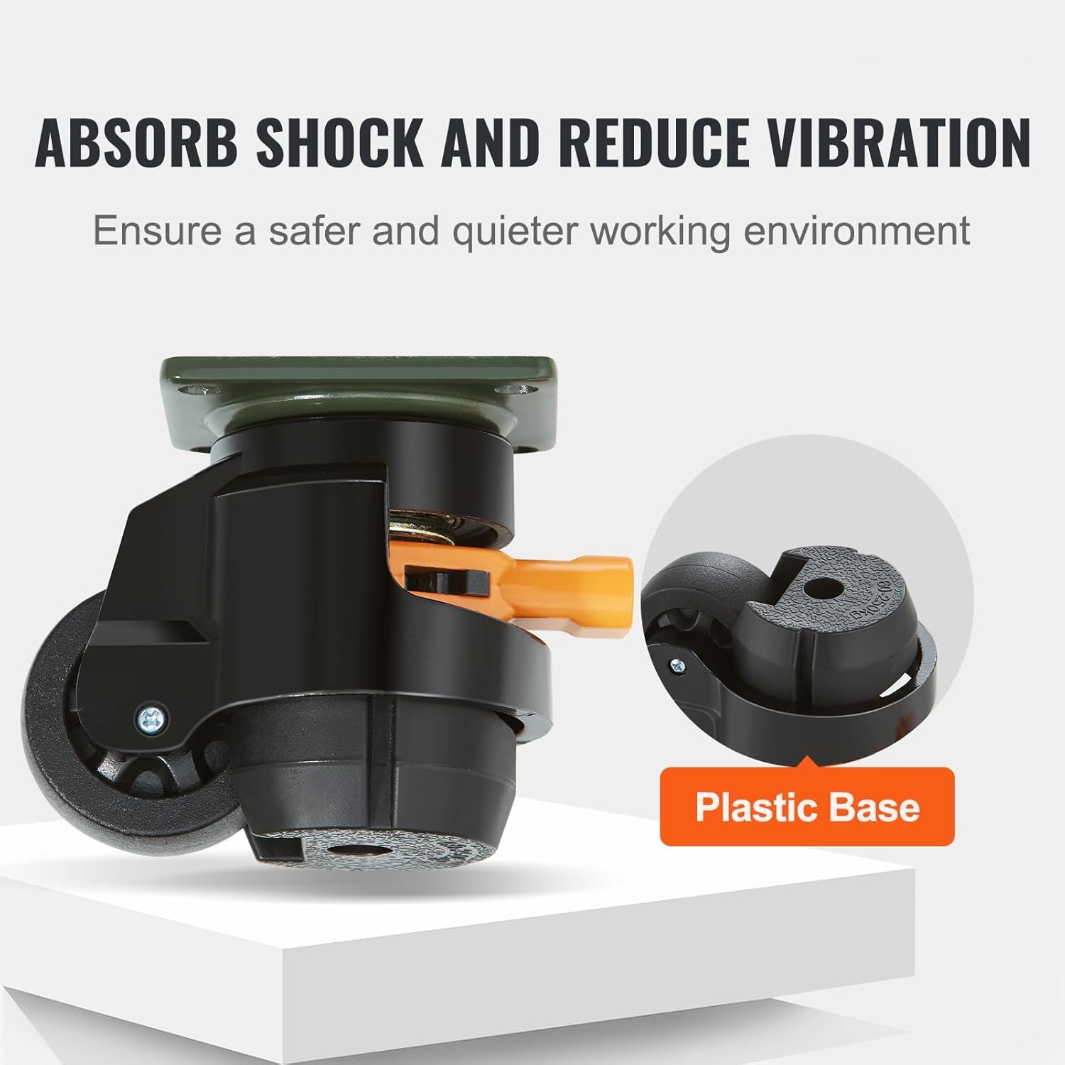 VEVOR Leveling Wheels 5 cm - Set van 4 Zwenkwielen voor Werkbank - Zwart - 1000 kg Draagvermogen