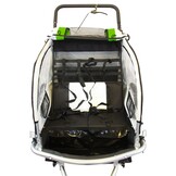 Fietskar kind - buggy - 2-zits - met schokbreker - lime