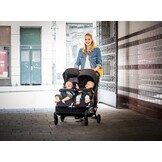 Hauck Swift X Duo tweepersoons kinderwagen, opvouwbaar met verstelbare functie vanaf de geboorte, voor 2 kinderen tot 15 kg per stuk, mand tot 6 kg, lekvrije wielen (zwart)