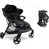 Hauck Swift X Duo tweepersoons kinderwagen, opvouwbaar met verstelbare functie vanaf de geboorte, voor 2 kinderen tot 15 kg per stuk, mand tot 6 kg, lekvrije wielen (zwart)