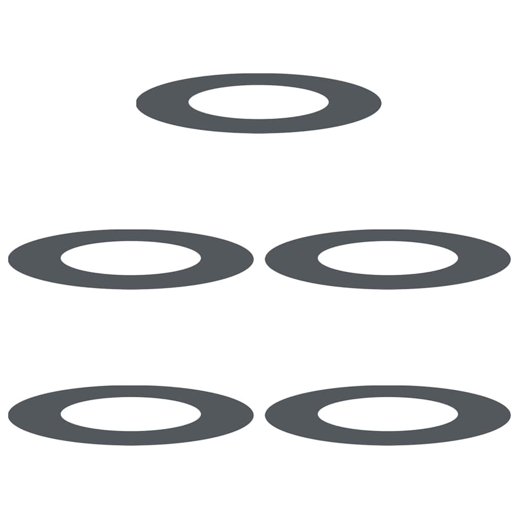 Platte Boomringen Set (5 stuks) - Antraciet Staal - 76% Korting