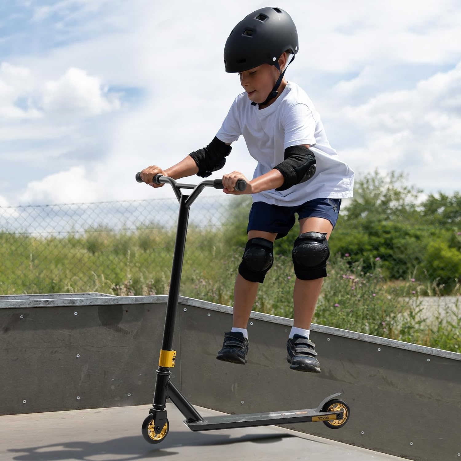 VEVOR Stuntstep voor kinderen van 11 tot 13 jaar, trucstep, 100 mm PU-wielen voor beginners en gevorderden, licht aluminium platform, ABEC-9-kogellagers