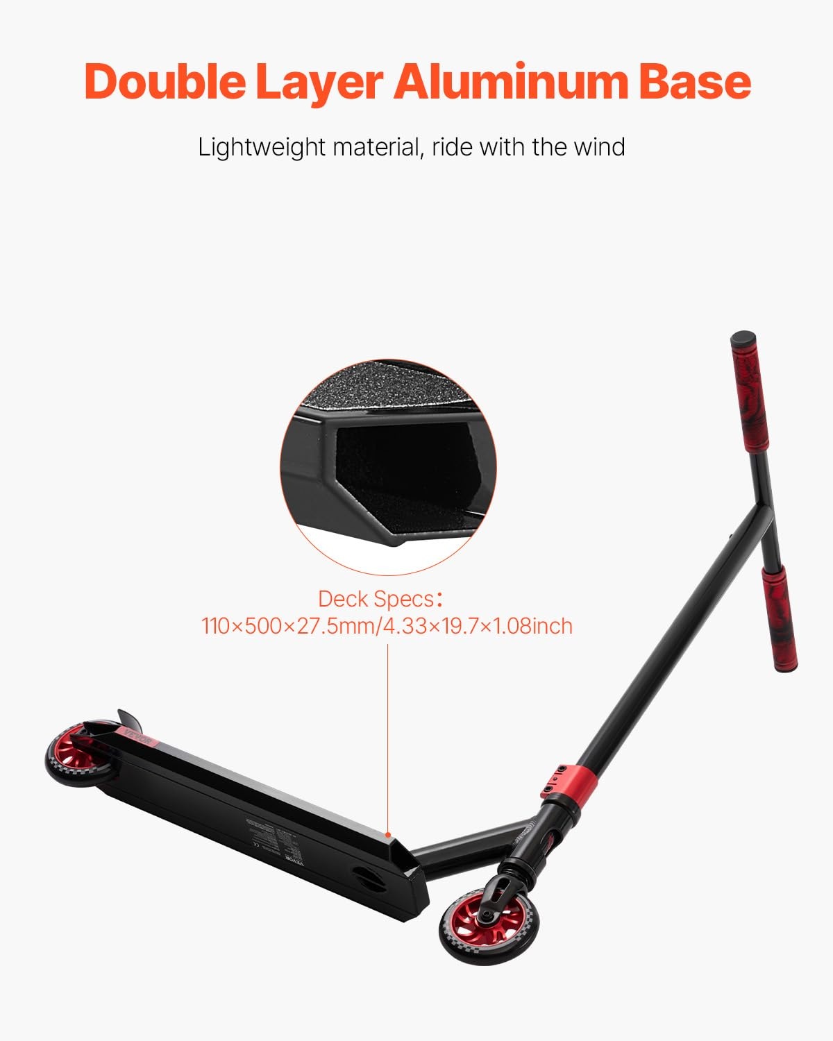 VEVOR Stuntstep, Pro Complete Trick Scooters voor kinderen van 11-13 jaar, tieners, volwassenen, jongens en meisjes, freestyle Street Rider voor gevorderden en beginners, dubbellaags lichtgewicht