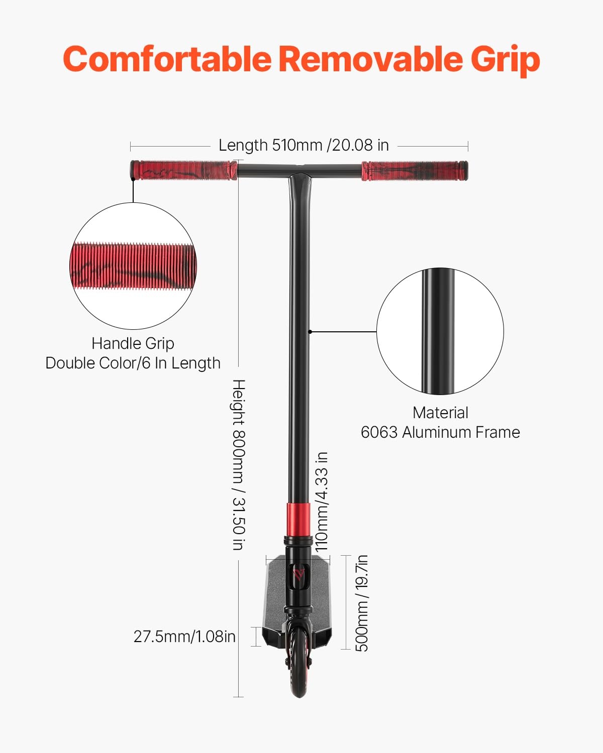 VEVOR Stuntstep, Pro Complete Trick Scooters voor kinderen van 11-13 jaar, tieners, volwassenen, jongens en meisjes, freestyle Street Rider voor gevorderden en beginners, dubbellaags lichtgewicht