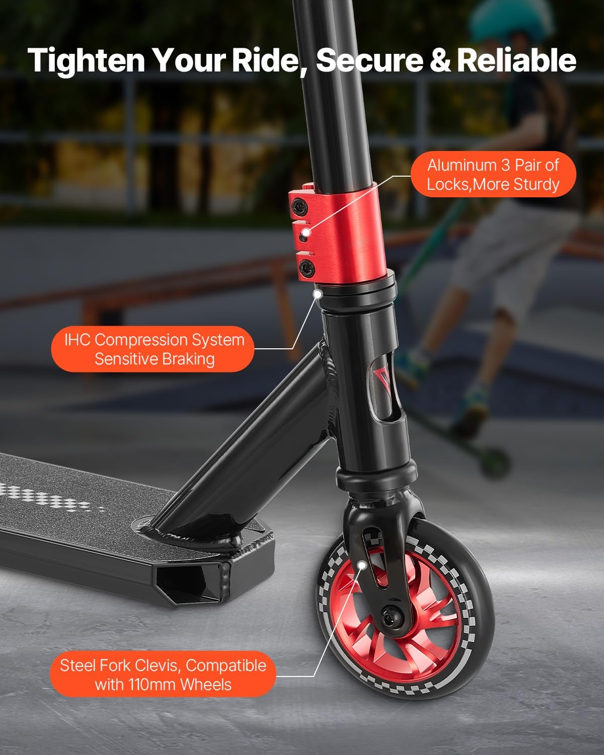 VEVOR Stuntstep, Pro Complete Trick Scooters voor kinderen van 11-13 jaar, tieners, volwassenen, jongens en meisjes, freestyle Street Rider voor gevorderden en beginners, dubbellaags lichtgewicht