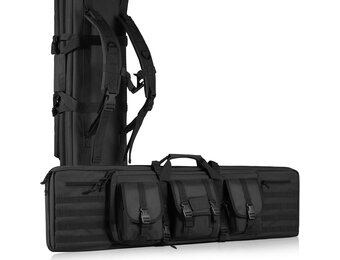VEVOR Rifle Bag 1 Piece Gun Bag 1016 mm Portable Long Gun Case 2 Rifles & 2 Pistols Hunting Gun Bag Black Gun Bag Waterproof Rifle Case Weapon Bag Including Molle System