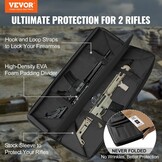 VEVOR Rifle Bag 1 Piece Gun Bag 1016 mm Portable Long Gun Case 2 Rifles & 2 Pistols Hunting Gun Bag Black Gun Bag Waterproof Rifle Case Weapon Bag Including Molle System