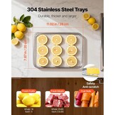 VEVOR Food Dehydrator, 6 Stainless Steel Trays Electric Food Dryer 400W, Adjustable Temperature, 24H Timer, Freeze Dryer for Meat, Fruit, Vegetable, Dog Treats