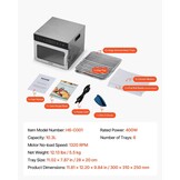 VEVOR Food Dehydrator, 6 Stainless Steel Trays Electric Food Dryer 400W, Adjustable Temperature, 24H Timer, Freeze Dryer for Meat, Fruit, Vegetable, Dog Treats