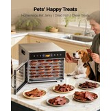 VEVOR Food Dehydrator, 6 Stainless Steel Trays Electric Food Dryer 400W, Adjustable Temperature, 24H Timer, Freeze Dryer for Meat, Fruit, Vegetable, Dog Treats