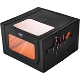 VEVOR Lasergraveermachine behuizing, 80 x 80 x 50 cm, laserbehuizing, zicht in twee richtingen, vlamvertragende en vuurvaste beschermhoes, met afvoerventilator en -buis, isoleert rook, lawaai en