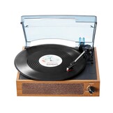 VEVOR Vinylplatenspeler, 3 snelheden, geïntegreerde stereo-luidsprekers 3 W, riemaandrijving, magneetcartridge, ondersteuning 33/45/78 omwentelingen aan RCA-uitgang, voor 18/25/30 cm vinylplaten