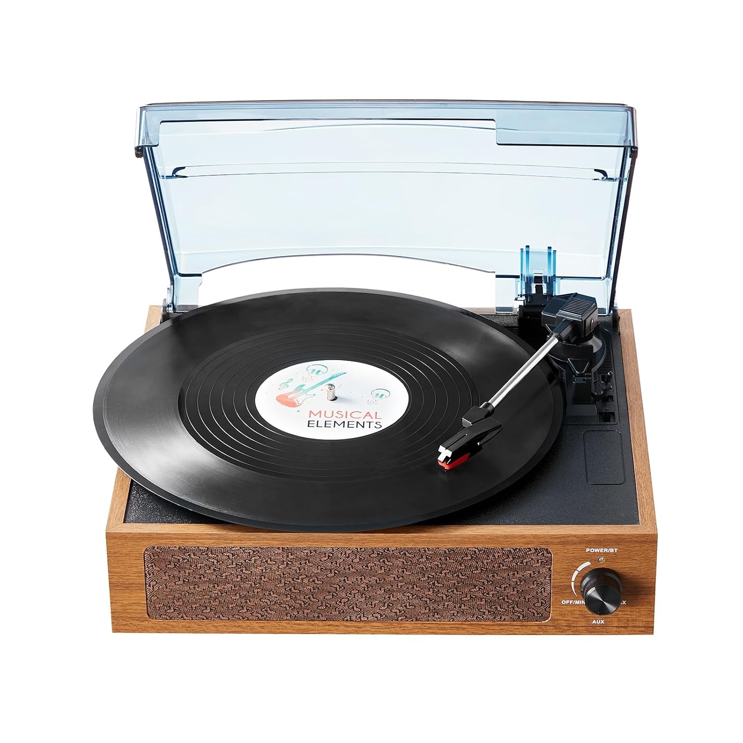VEVOR Vinylplatenspeler, 3 snelheden, geïntegreerde stereo-luidsprekers 3 W, riemaandrijving, magneetcartridge, ondersteuning 33/45/78 omwentelingen aan RCA-uitgang, voor 18/25/30 cm vinylplaten