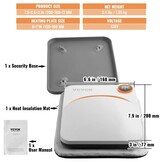 VEVOR Heat Press 200 x 168 x 77 mm Portable Multifunction Sublimation Heat Transfer Teflon Coated Shirt Printing Machine for Bags/T-Shirts/Cushions Vinyl Projects