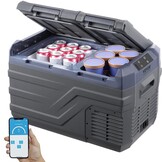 VEVOR NLS35, 12 Volt Auto Koelkast Koelkast, 25 liter (26.4qt) Dual Zone Draagbare Vriezer, -4 °F -46 °F Verstelbaar bereik, 12/24V DC en 100-240V AC Compressor Koeler voor Buiten, Camping, RV, Grijs