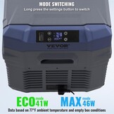 VEVOR NLS35, 12 Volt Auto Koelkast Koelkast, 25 liter (26.4qt) Dual Zone Draagbare Vriezer, -4 °F -46 °F Verstelbaar bereik, 12/24V DC en 100-240V AC Compressor Koeler voor Buiten, Camping, RV, Grijs