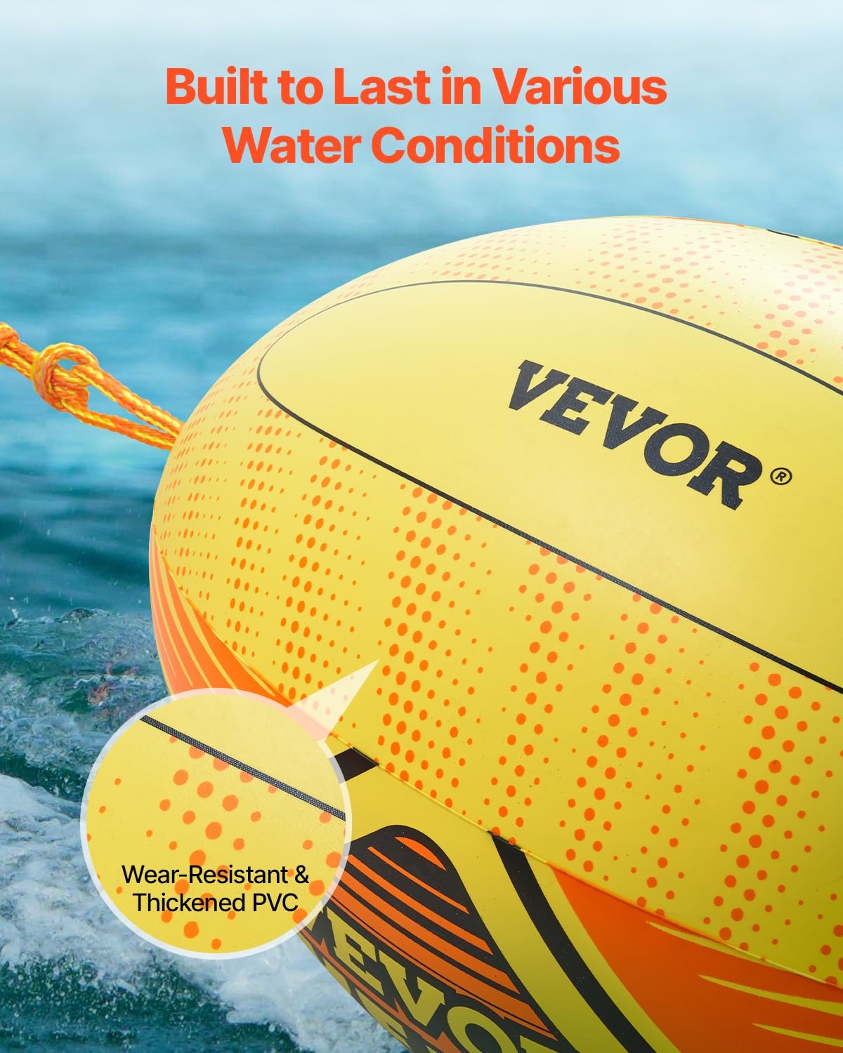VEVOR Booster Ball voor Funbanden - Geel - 101 x 65 x 65 cm - Inclusief Treklijn