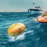 VEVOR Booster Ball voor Funbanden - Geel - 101 x 65 x 65 cm - Inclusief Treklijn