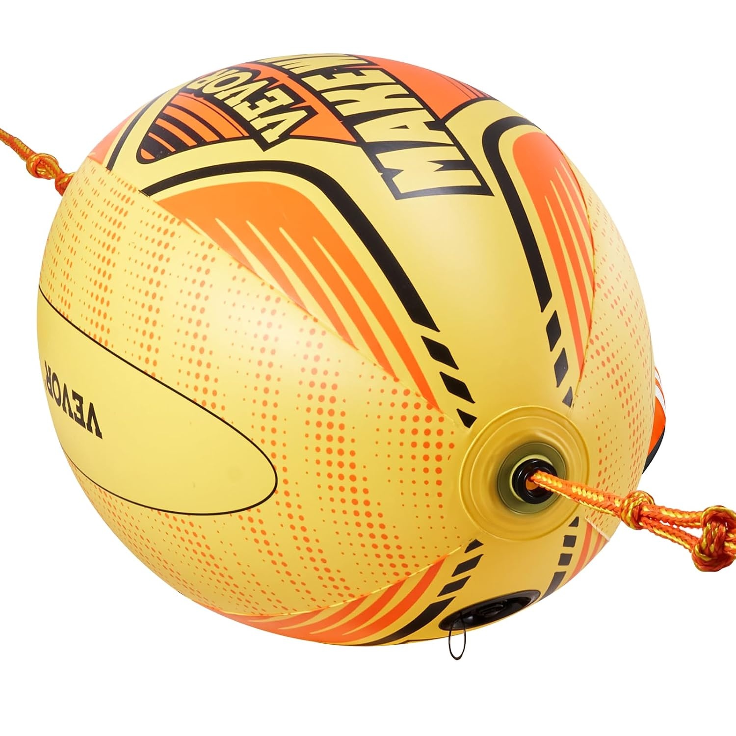 VEVOR Booster Ball voor Funbanden - Geel - 101 x 65 x 65 cm - Inclusief Treklijn