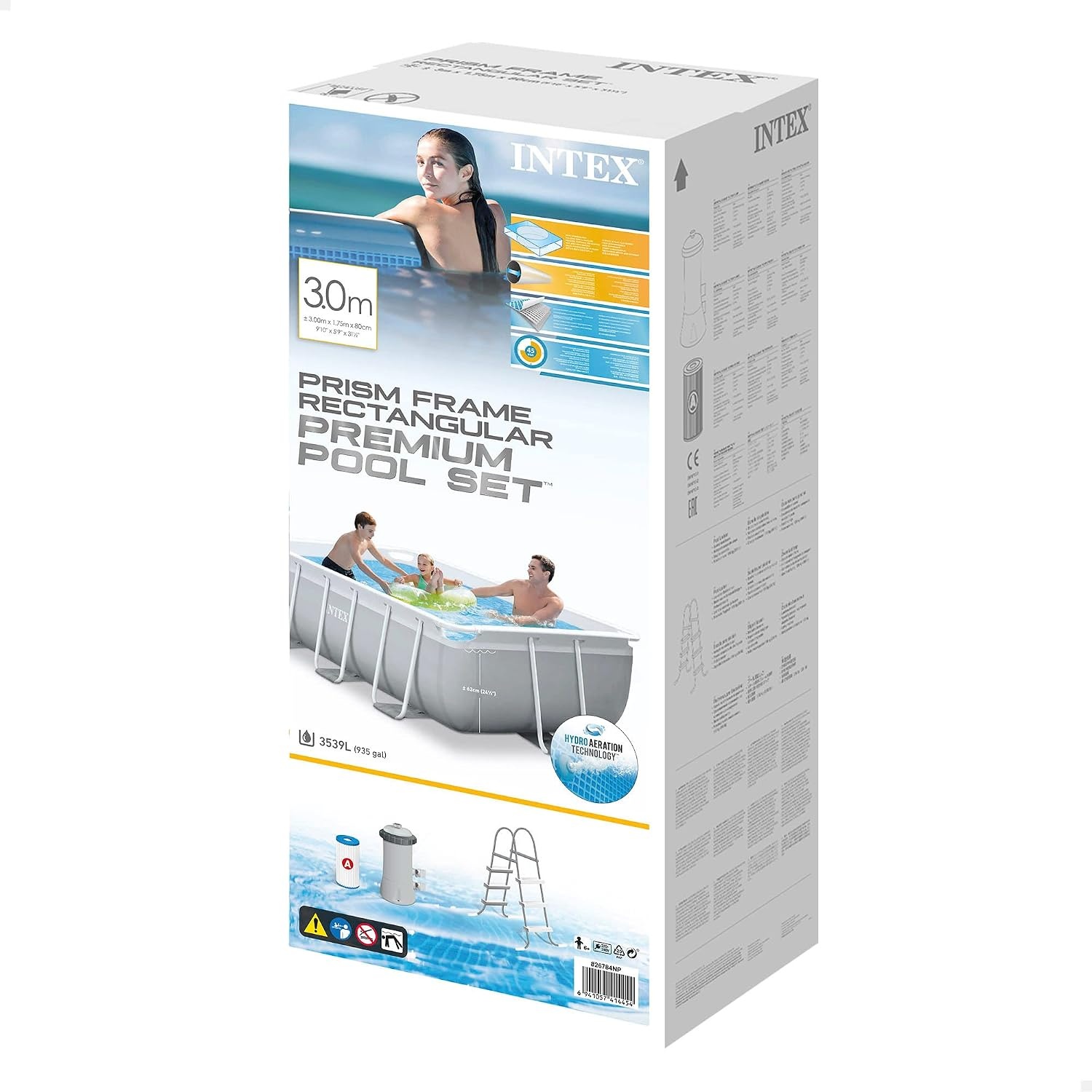 Intex 26784NP 3M X 1.75M X 0.8M Prism Frame Rectangular Pool Set - Maat 300x175x80cm