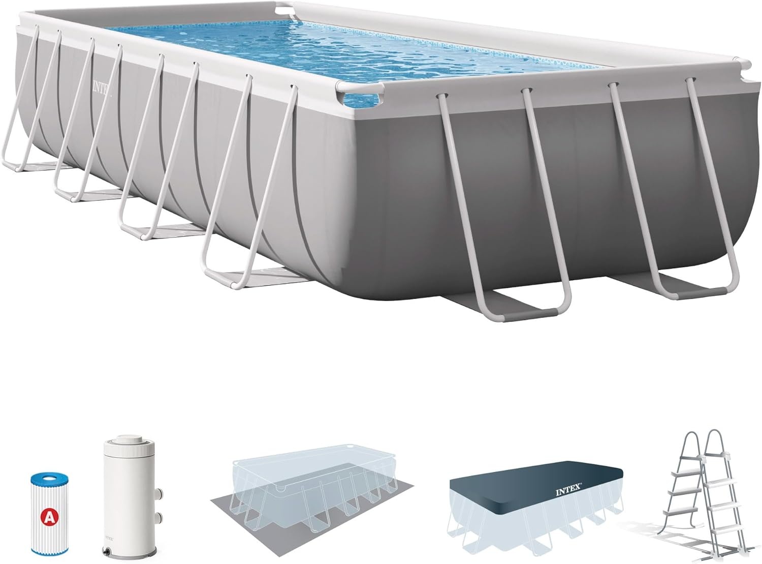 Intex 26784NP 3M X 1.75M X 0.8M Prism Frame Rectangular Pool Set - Maat 300x175x80cm